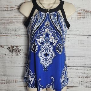 Inc bling & paisley tank